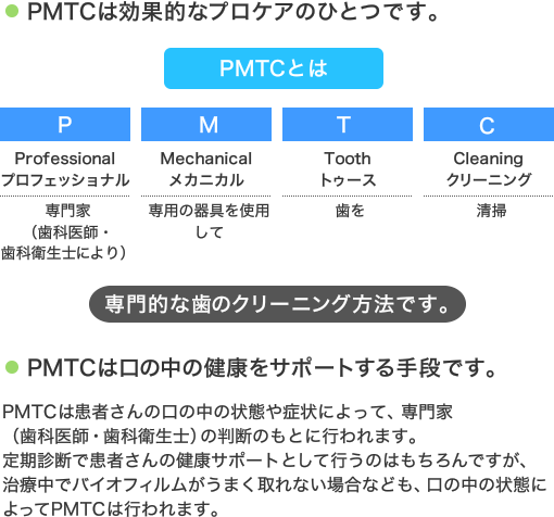 PMTCは効果的なプロケアのひとつです。