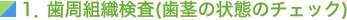 2．歯周組織検査(歯茎の状態のチェック)